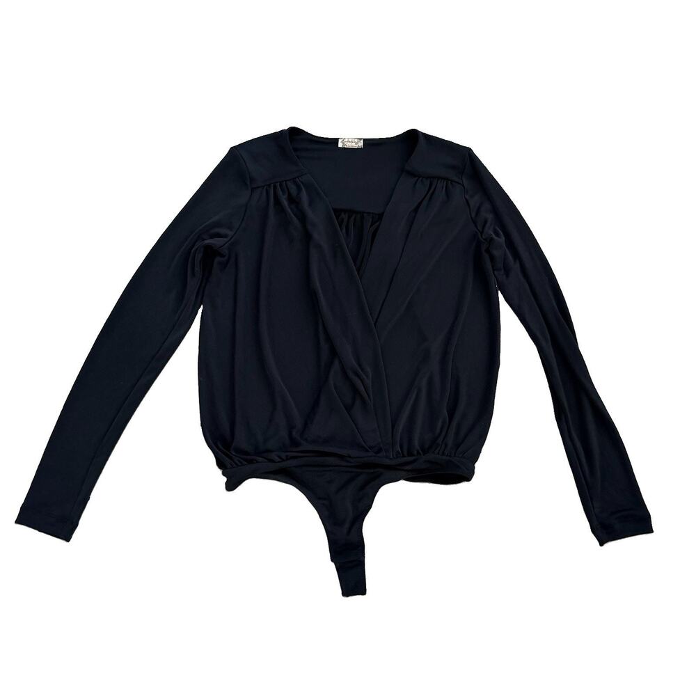 Free People Intimately Black Plunge Bodysuit L Womens Boho